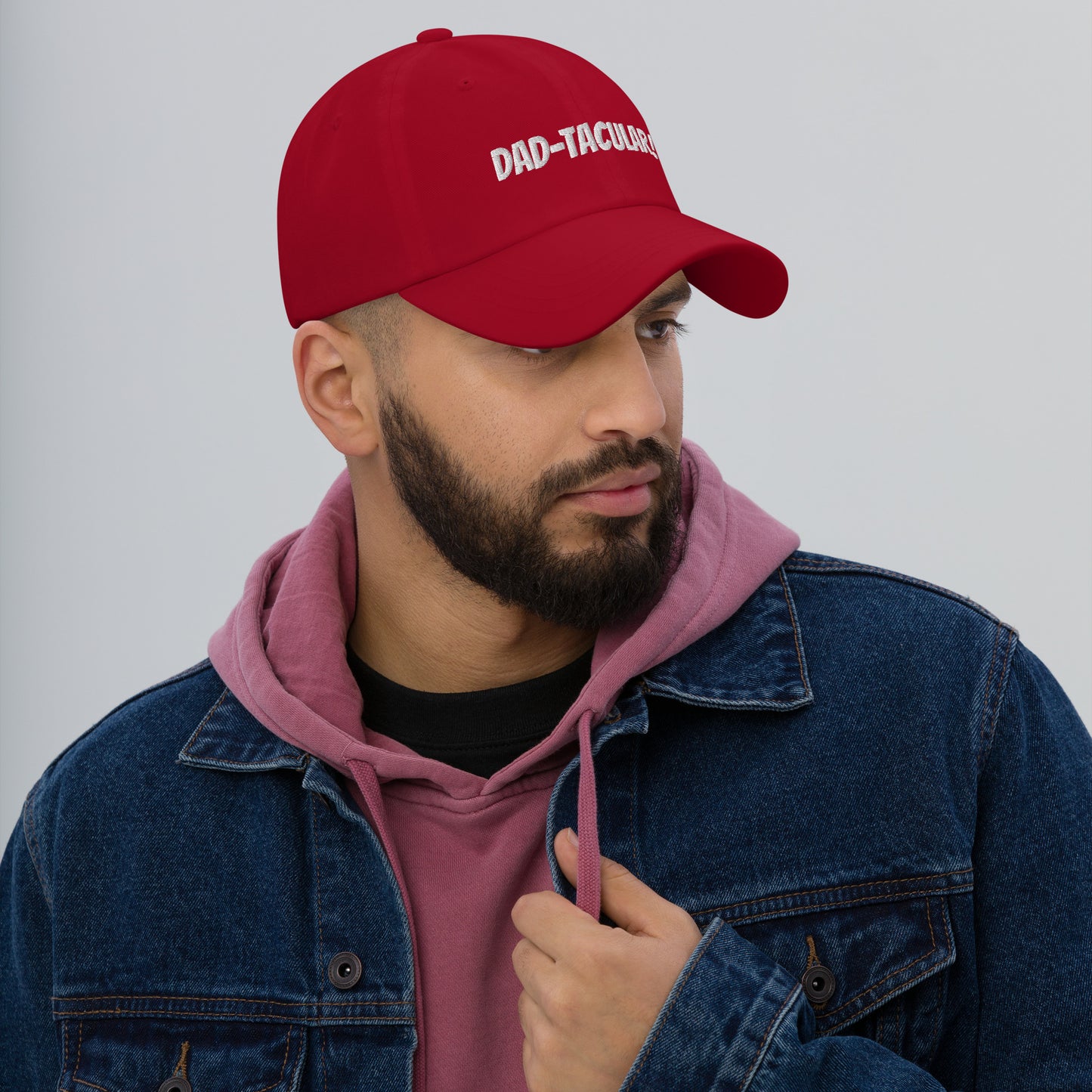 DAD-TACULAR Navy Blue|Cranberry Red/White Hat