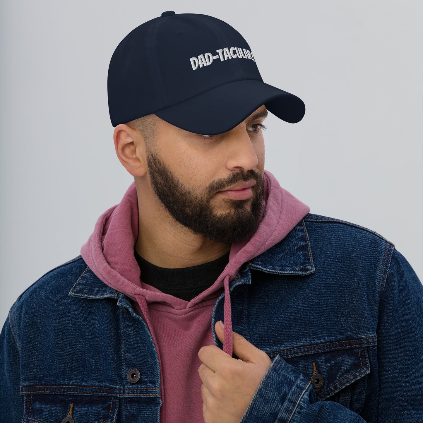 DAD-TACULAR Navy Blue|Cranberry Red/White Hat