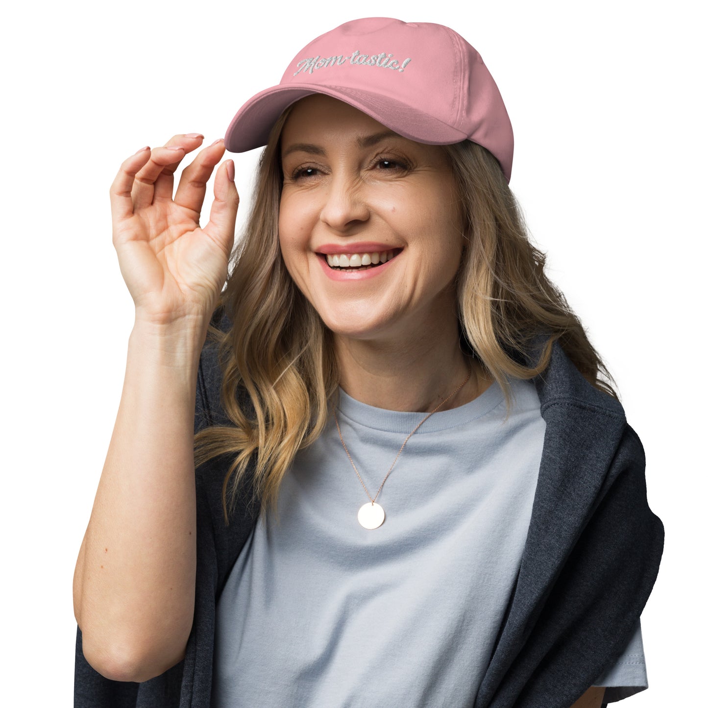 Mom-tastic Pink|Light Blue/White Hat