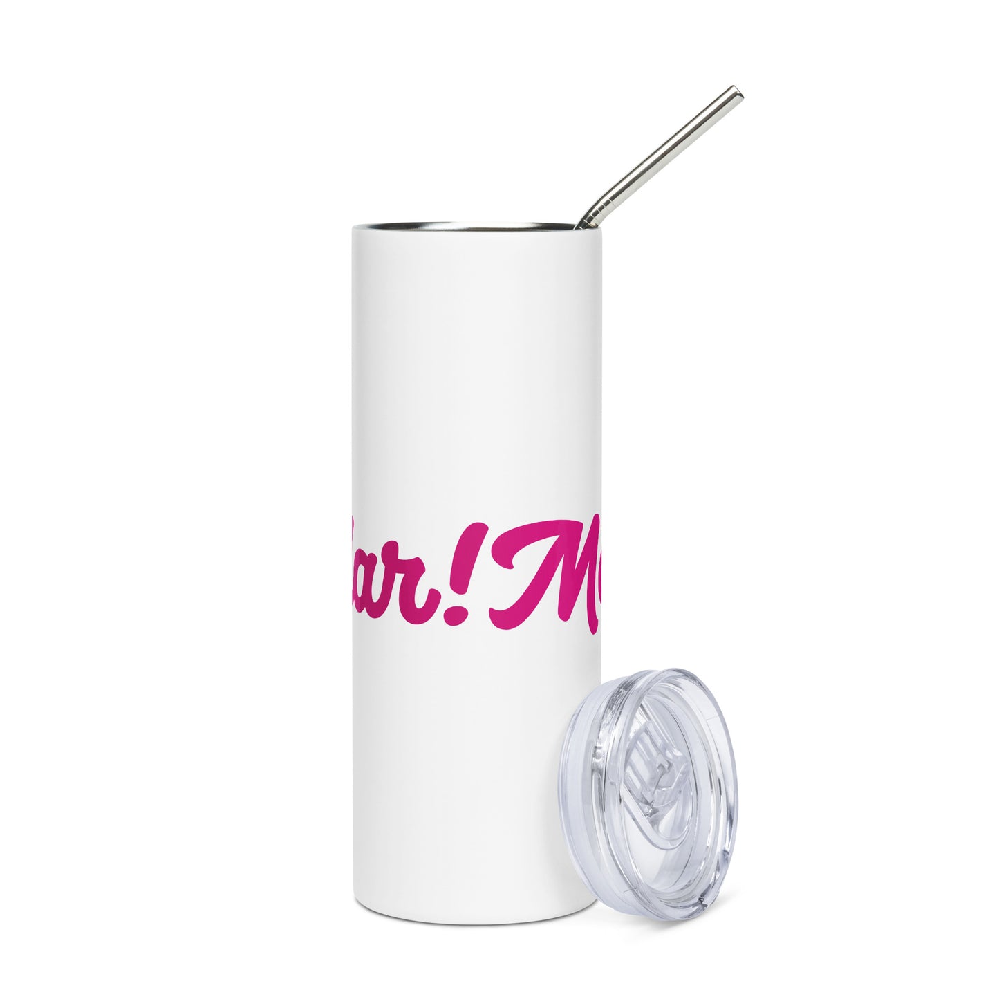 Mom-tacular White/Pink Stainless Steel Tumbler