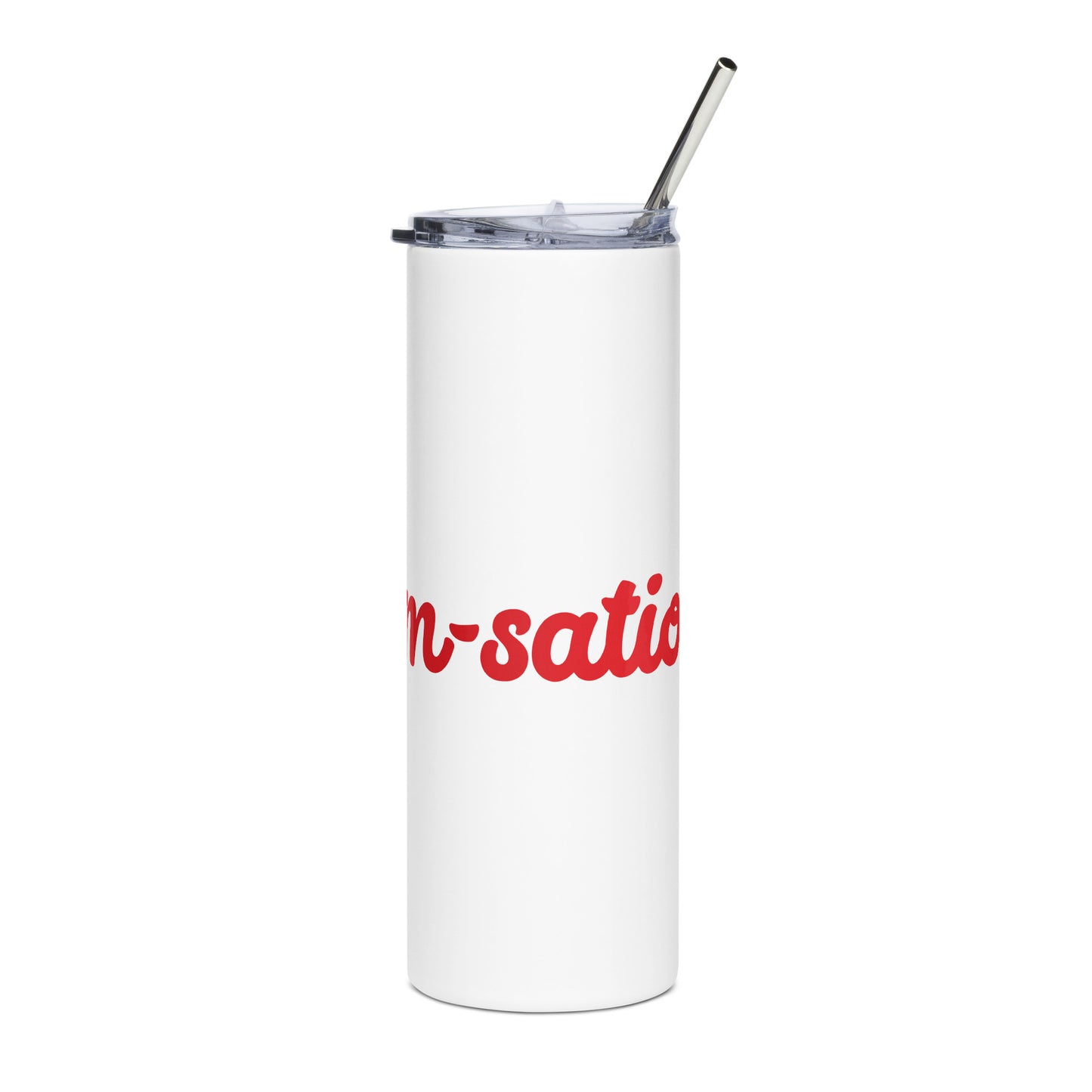 Mom-sational White/Red Stainless Steel Tumbler
