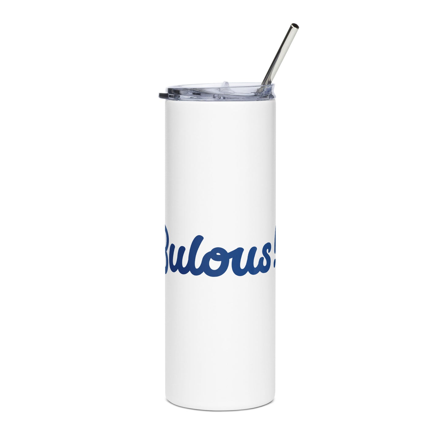 Mom-Bulous White/Blue Stainless Steel Tumbler