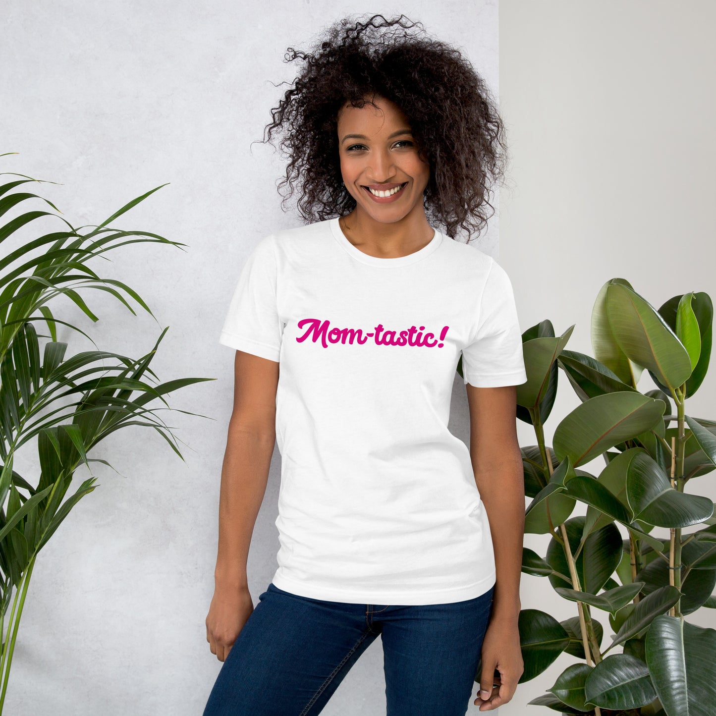 Mom-tastic White/Pink Thin Over-Shirt T-Shirt