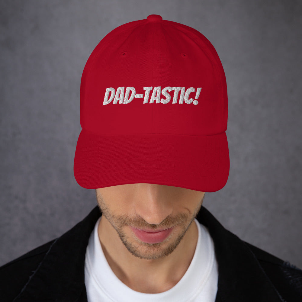 DAD-TASTIC Navy Blue|Cranberry Red/White Hat