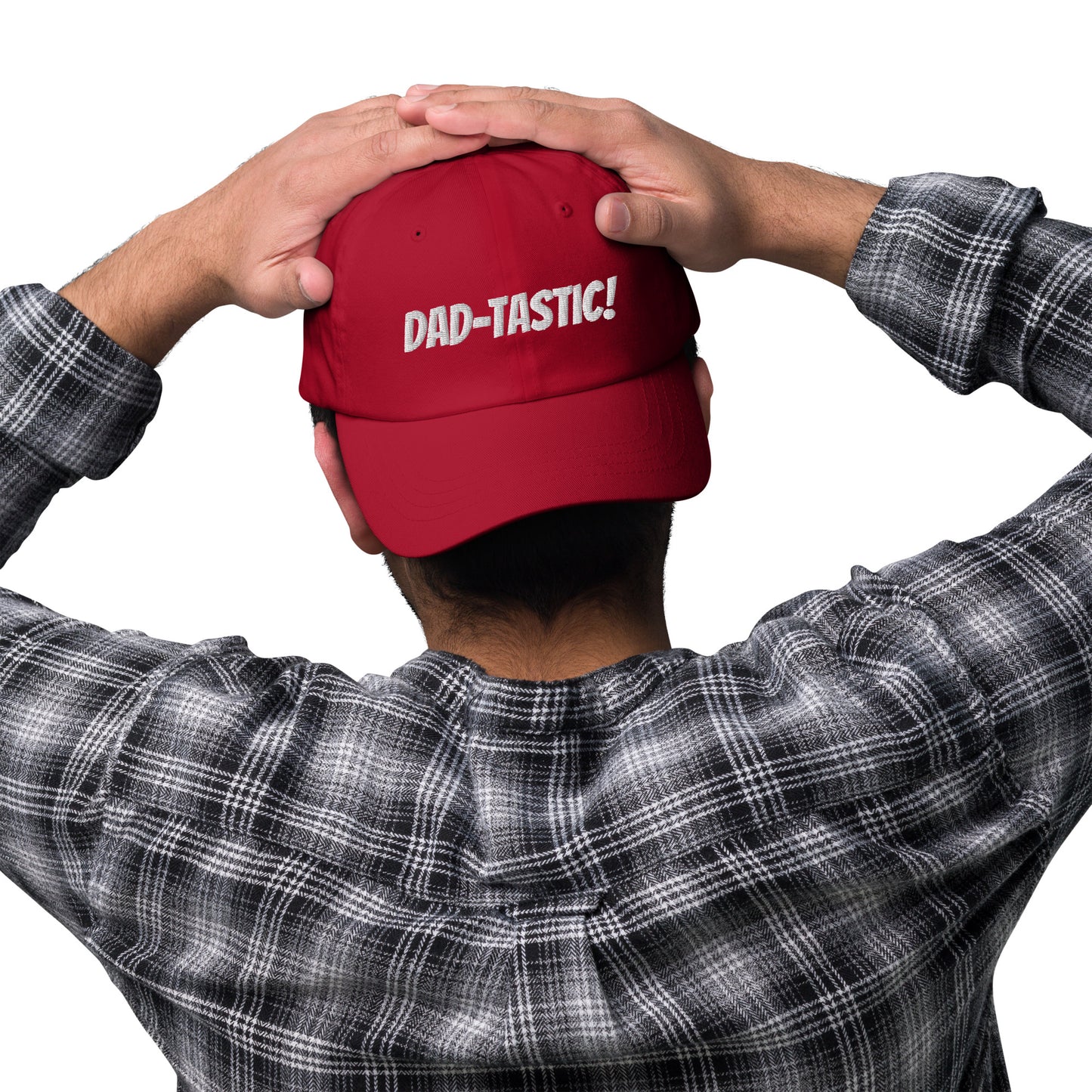 DAD-TASTIC Navy Blue|Cranberry Red/White Hat