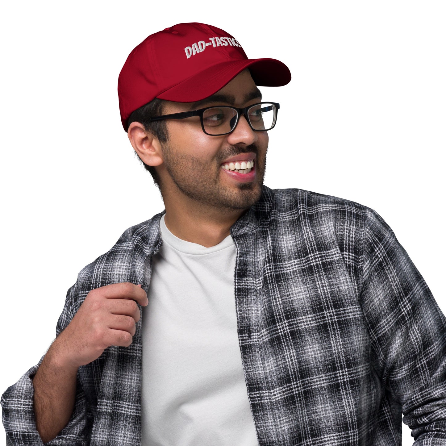 DAD-TASTIC Navy Blue|Cranberry Red/White Hat