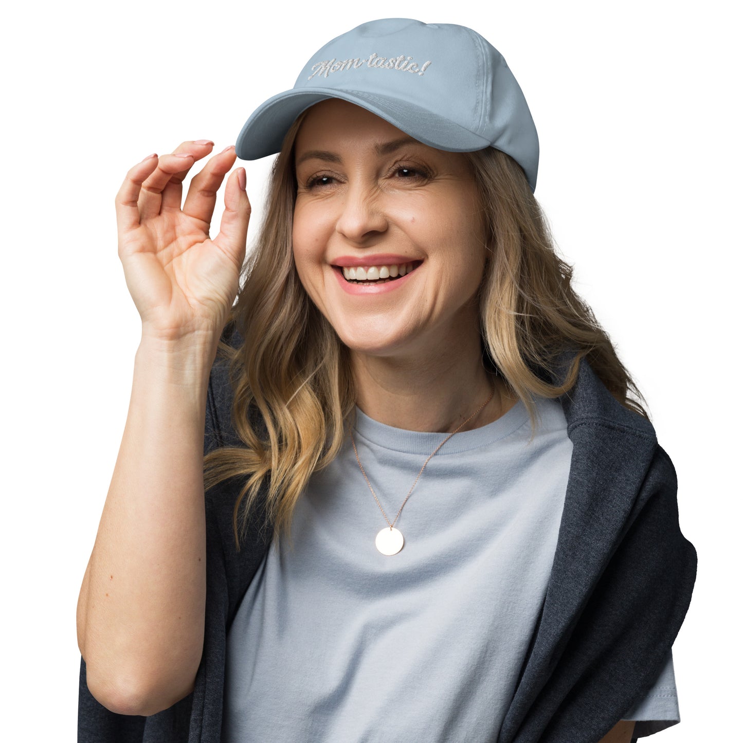 Mom-tastic Pink|Light Blue/White Hat