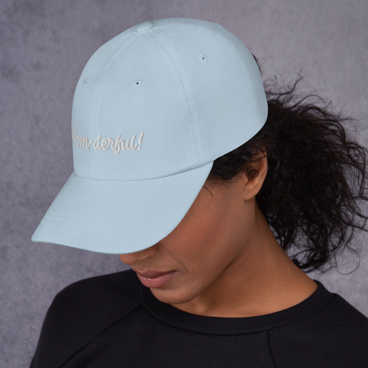 Mom-derful Pink|Light Blue/White Hat