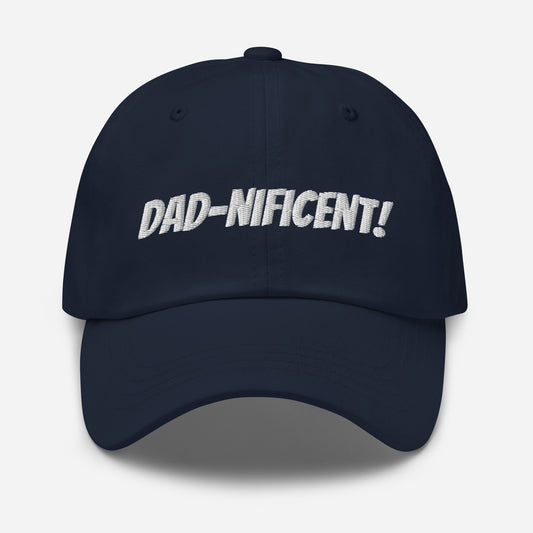 DAD-NIFICENT Navy Blue|Cranberry Red/White Hat