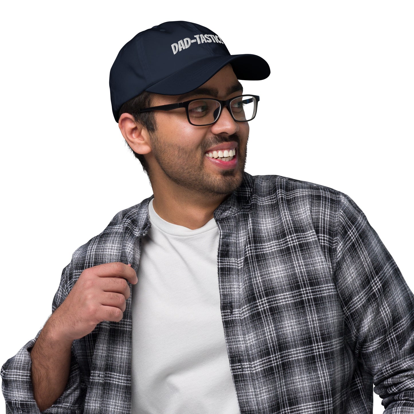 DAD-TASTIC Navy Blue|Cranberry Red/White Hat