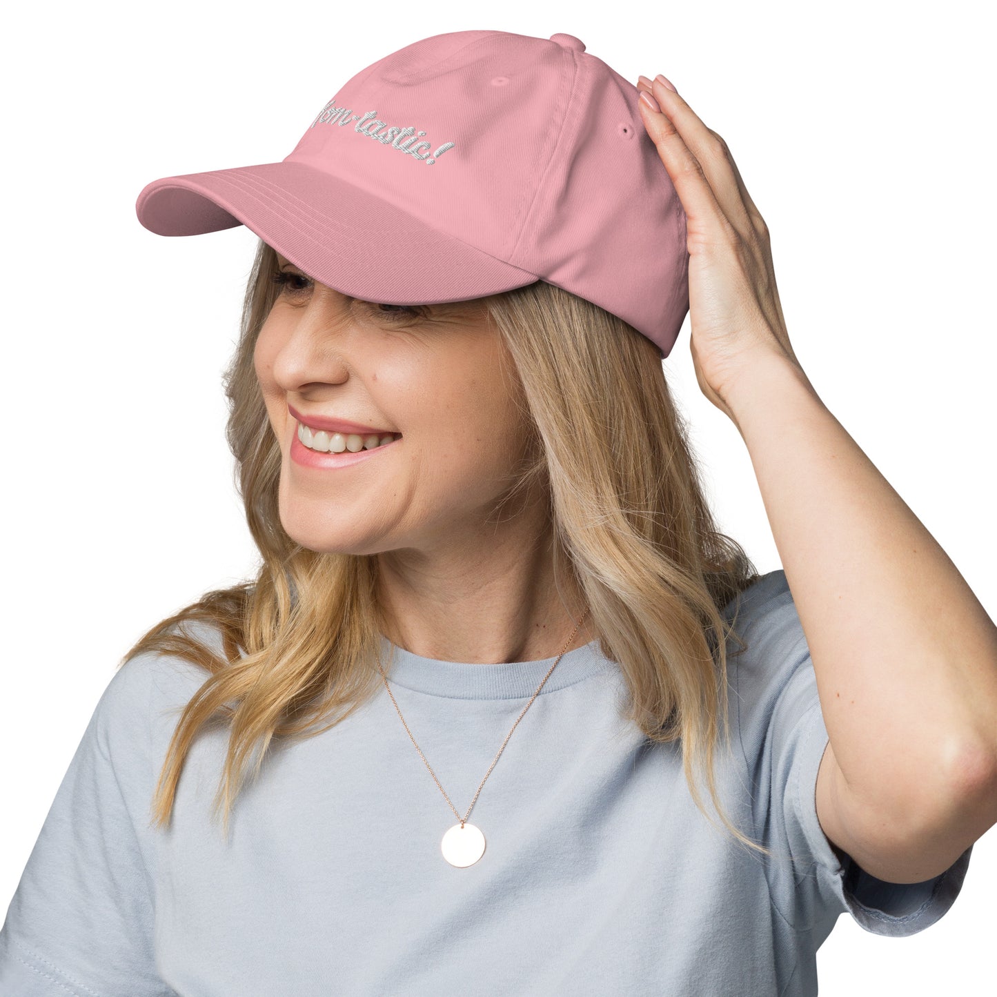 Mom-tastic Pink|Light Blue/White Hat