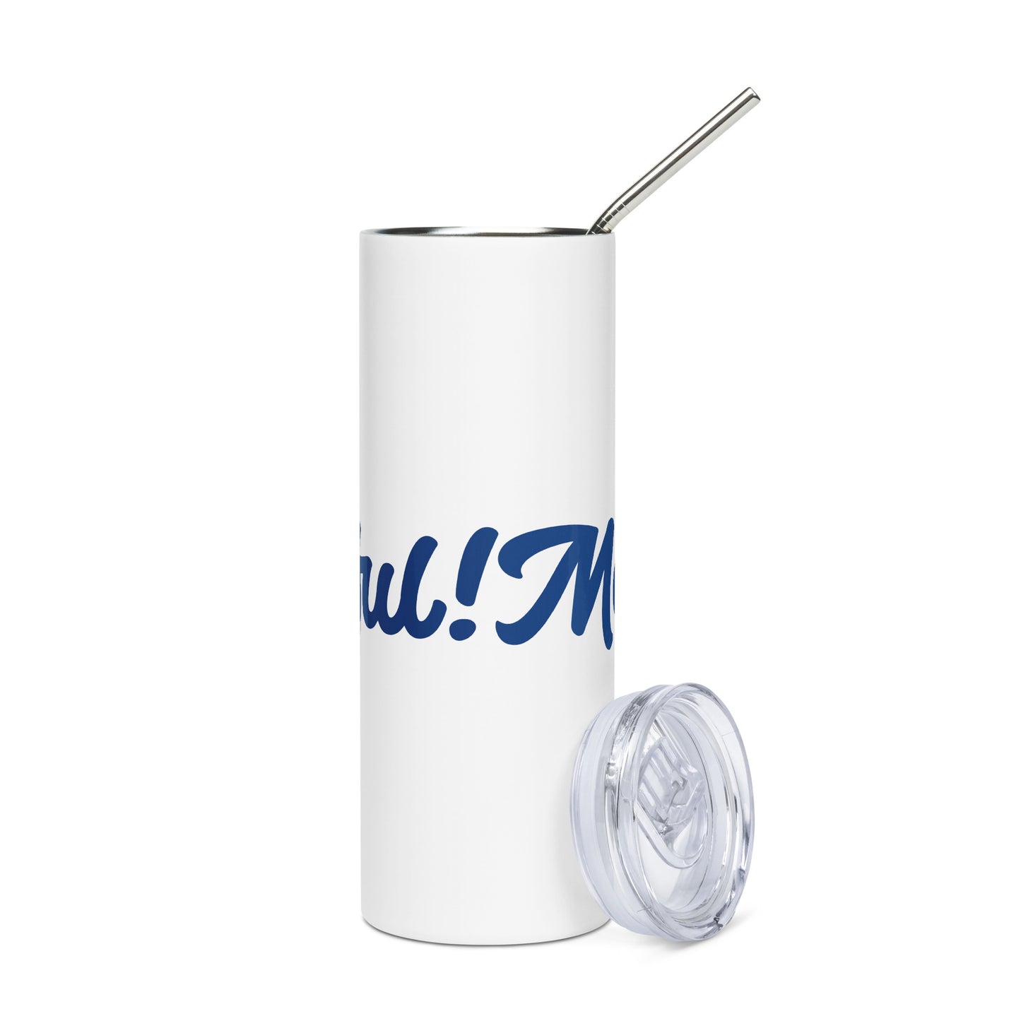 Mom-derful White/Blue Stainless Steel Tumbler