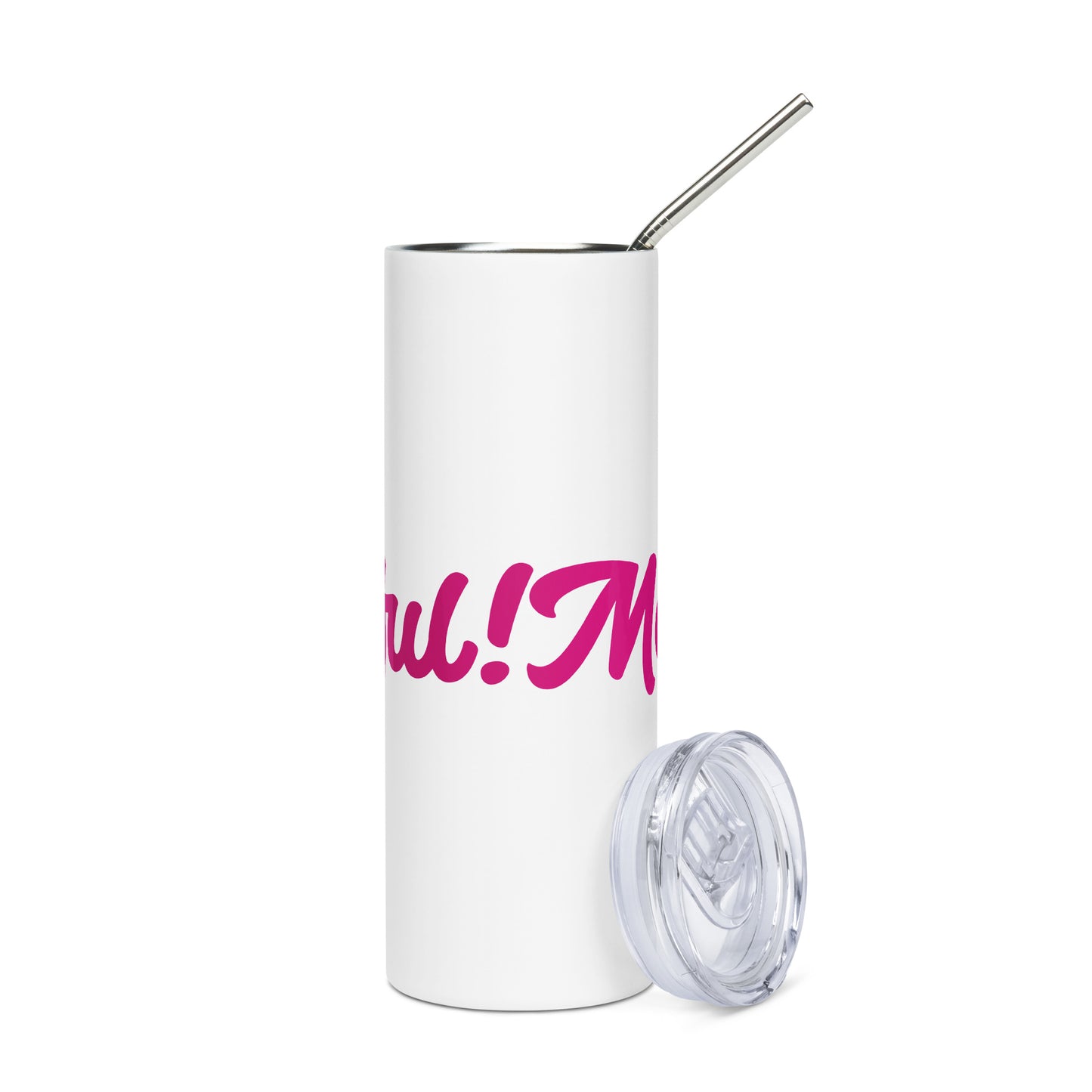 Mom-derful White/Pink Stainless Steel Tumbler