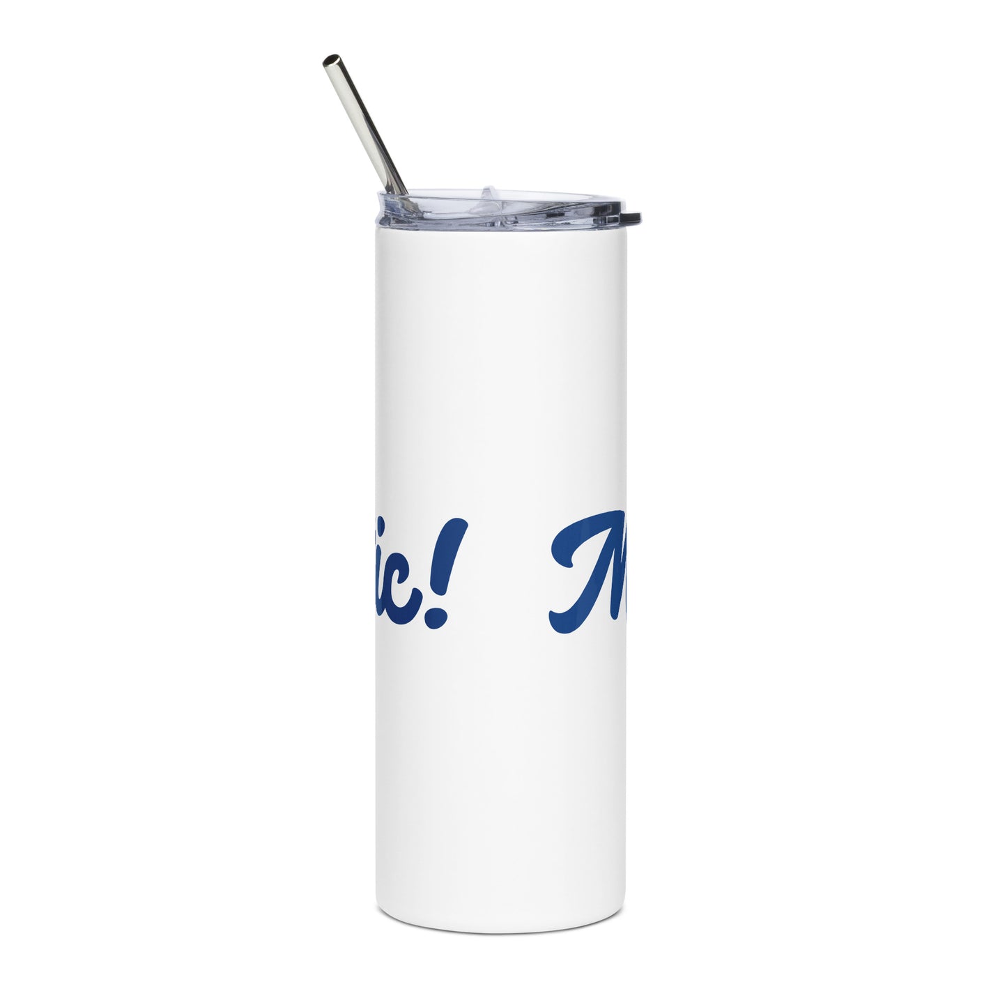 Mom-tastic White/Blue Stainless Steel Tumbler