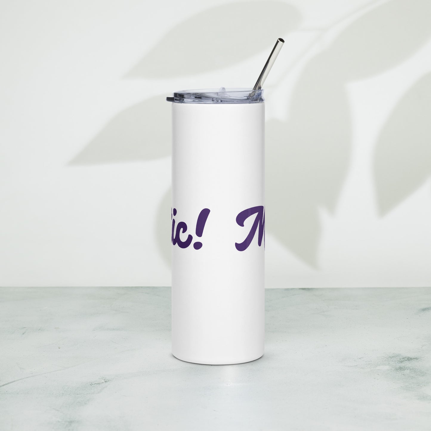 Mom-tastic White/Purple Stainless Steel Tumbler