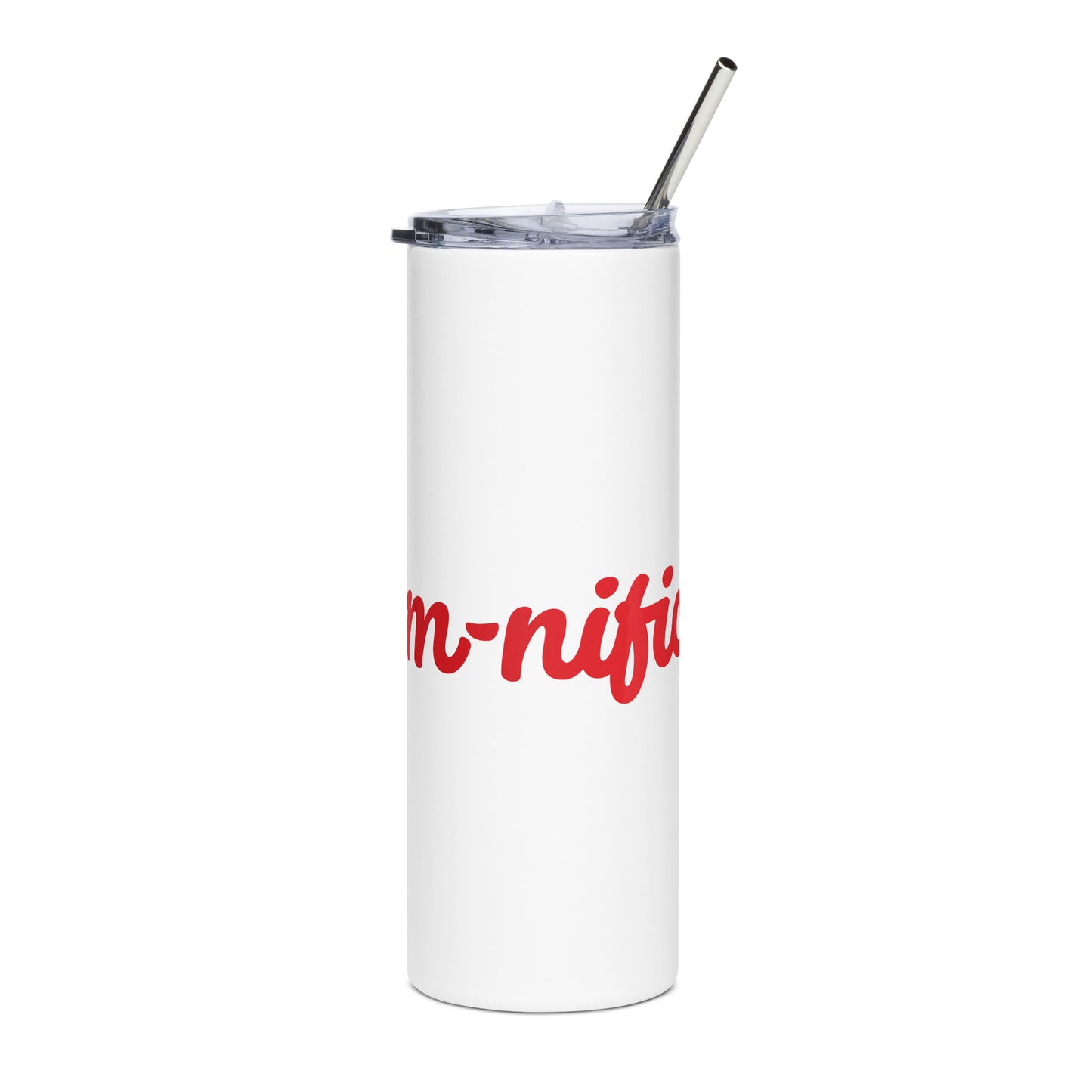 Mom-nificent White/Red Stainless Steel Tumbler