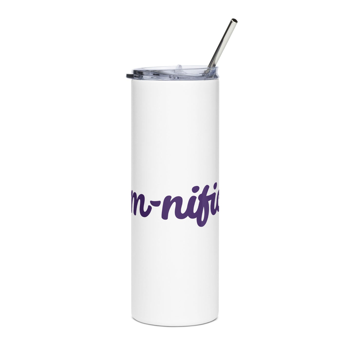 Mom-nificent White/Purple Stainless Steel Tumbler