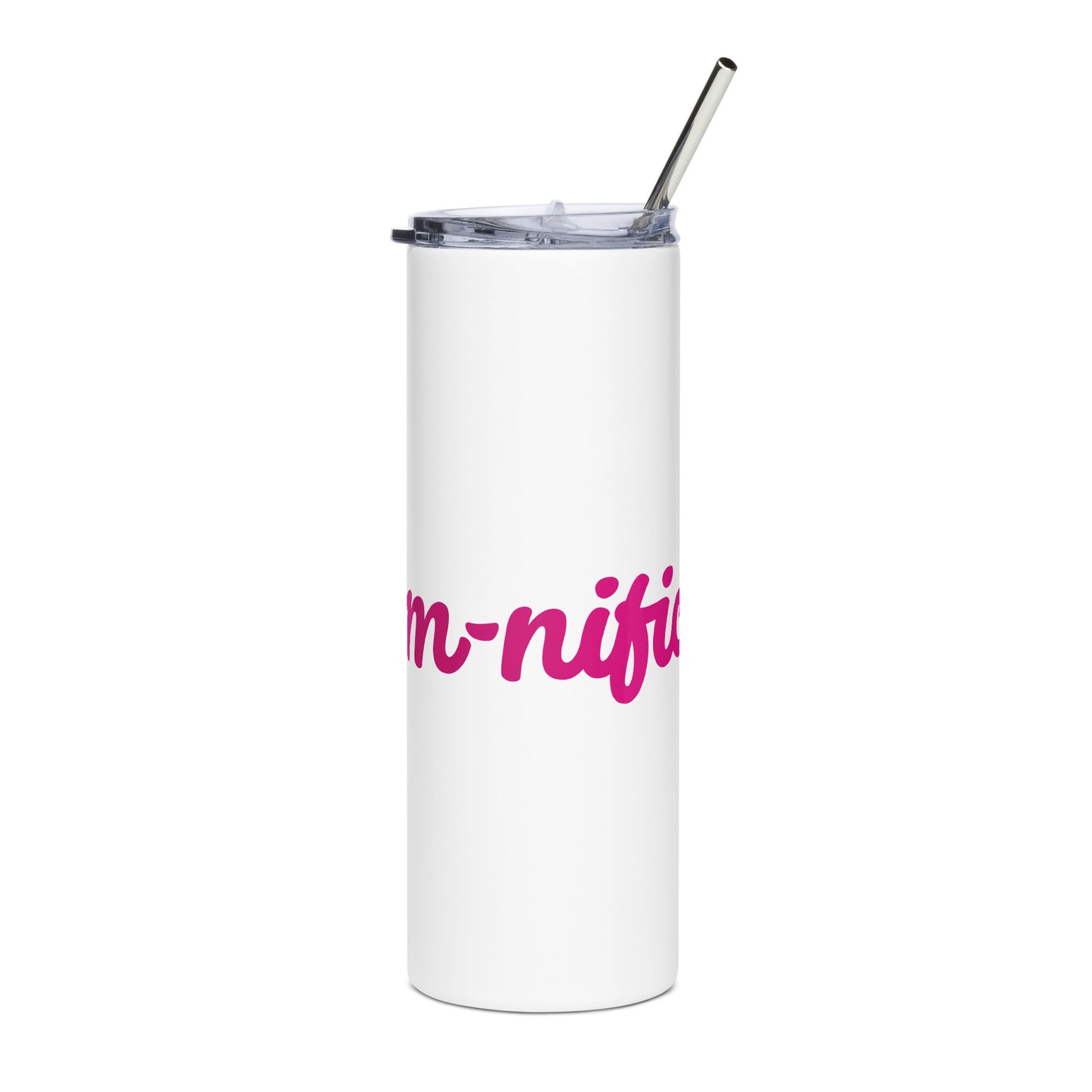 Mom-nificent White/Pink Stainless Steel Tumbler