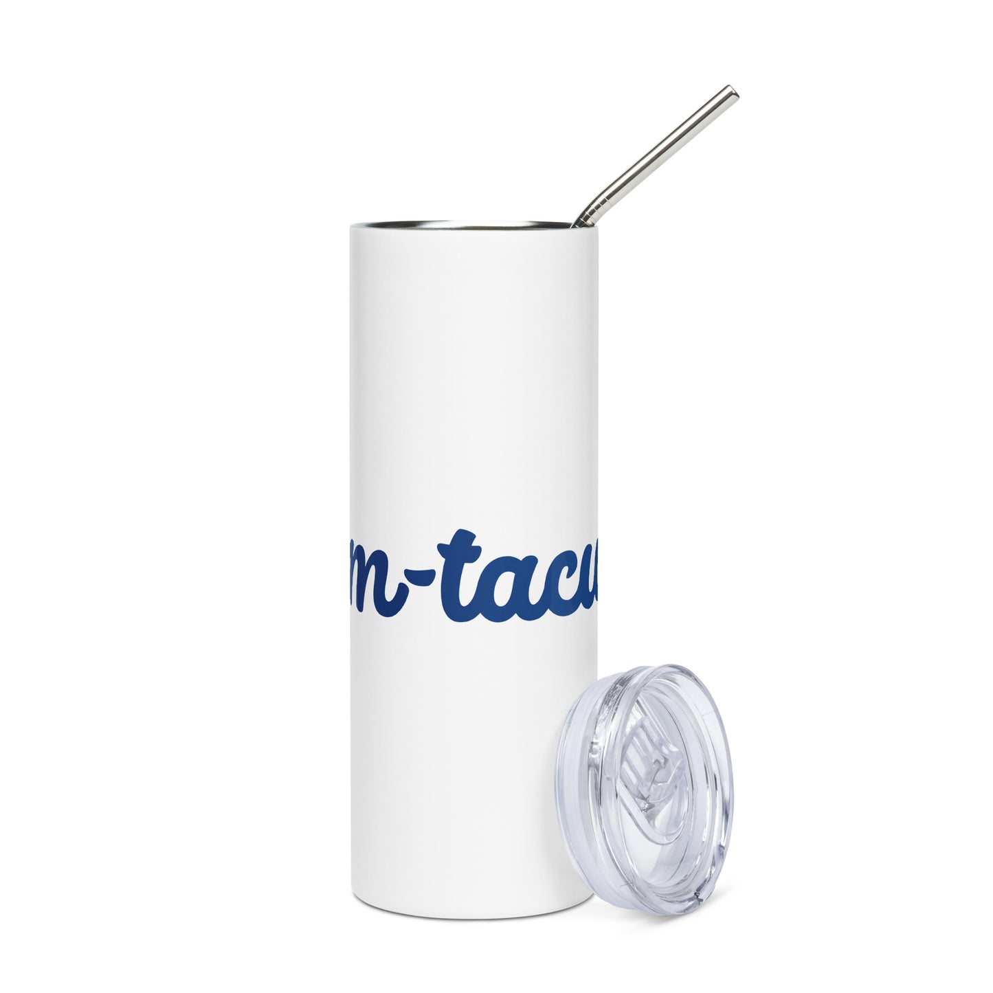 Mom-tacular White/Blue Stainless Steel Tumbler