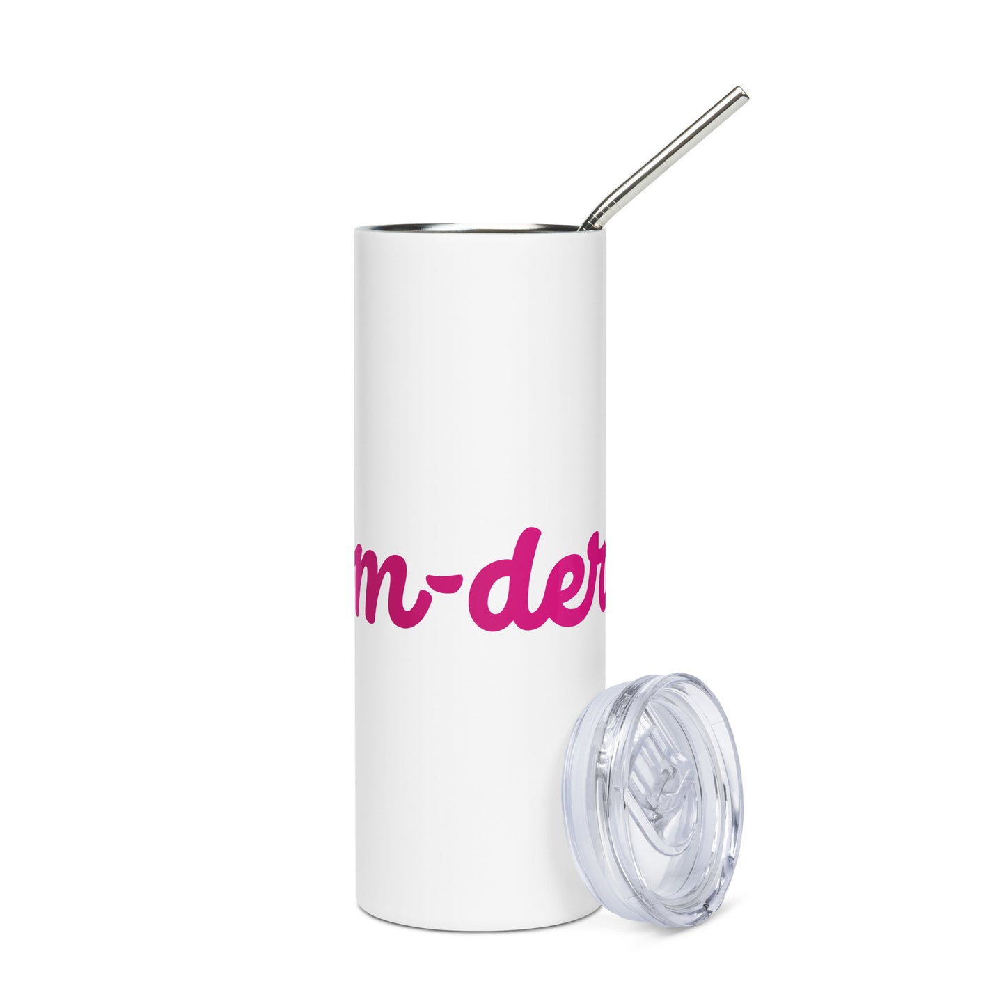 Mom-derful White/Pink Stainless Steel Tumbler