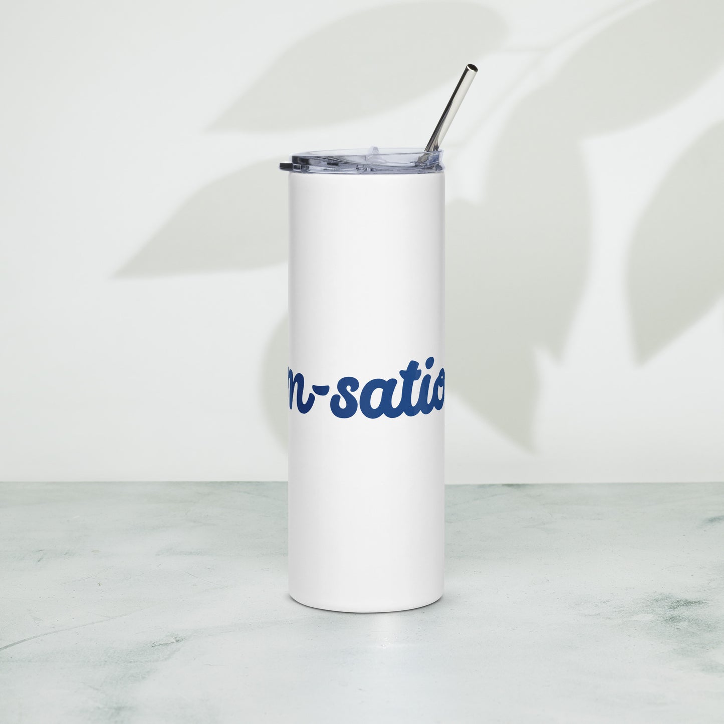 Mom-sational White/Blue Stainless Steel Tumbler
