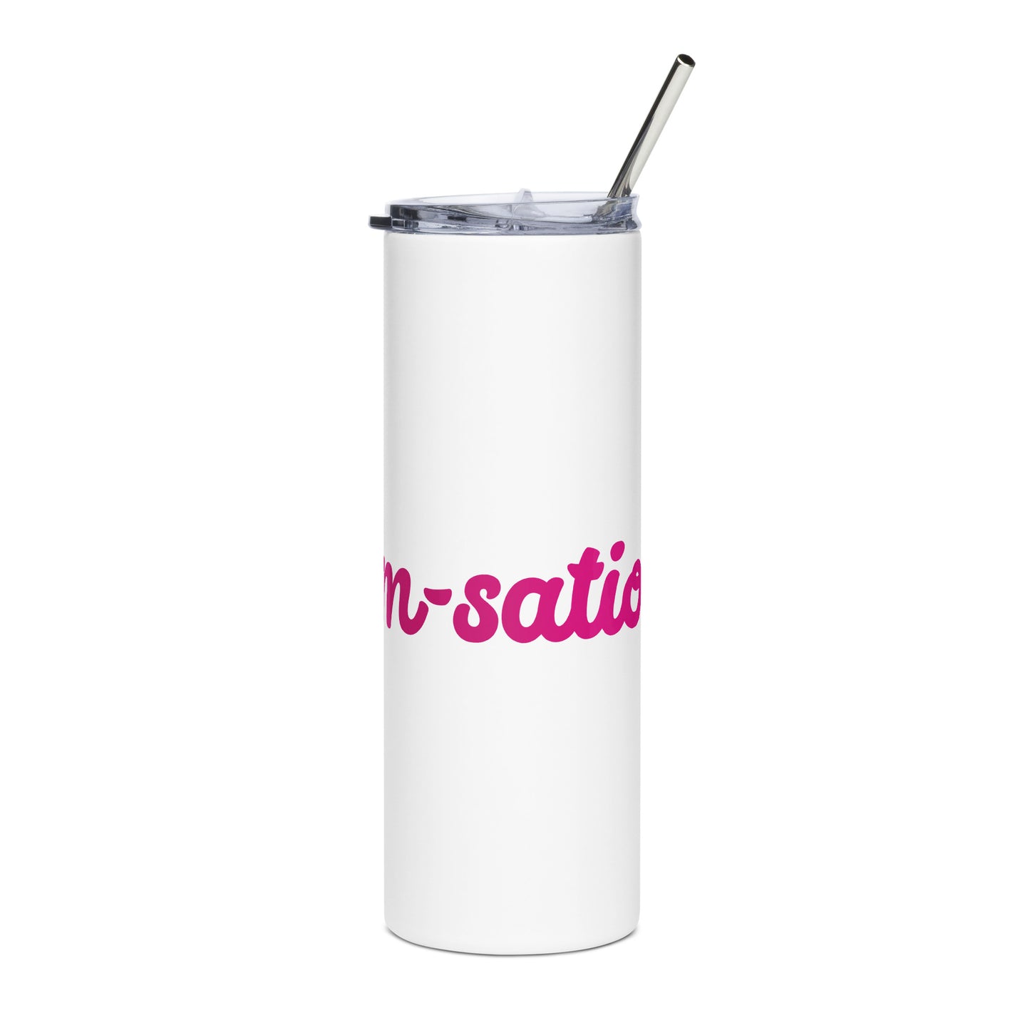 Mom-sational White/Pink Stainless Steel Tumbler