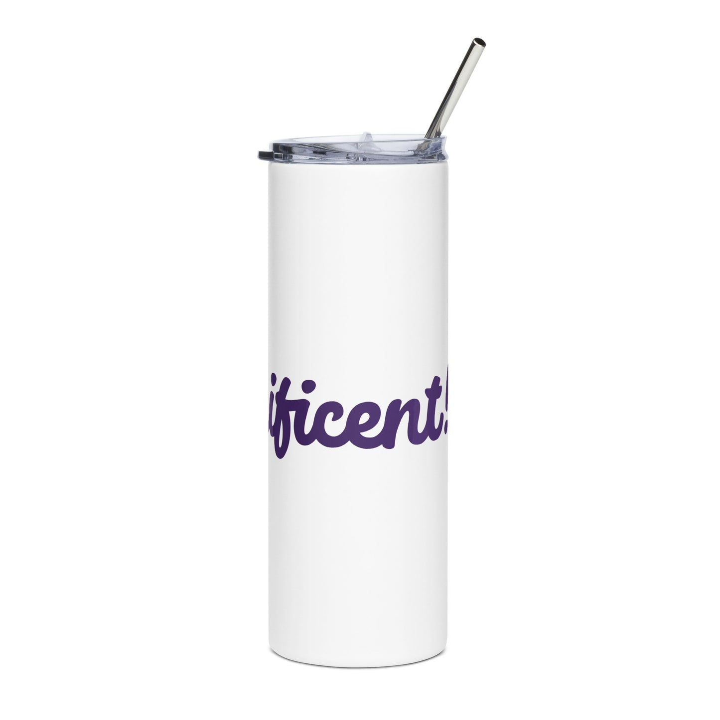 Mom-nificent White/Purple Stainless Steel Tumbler
