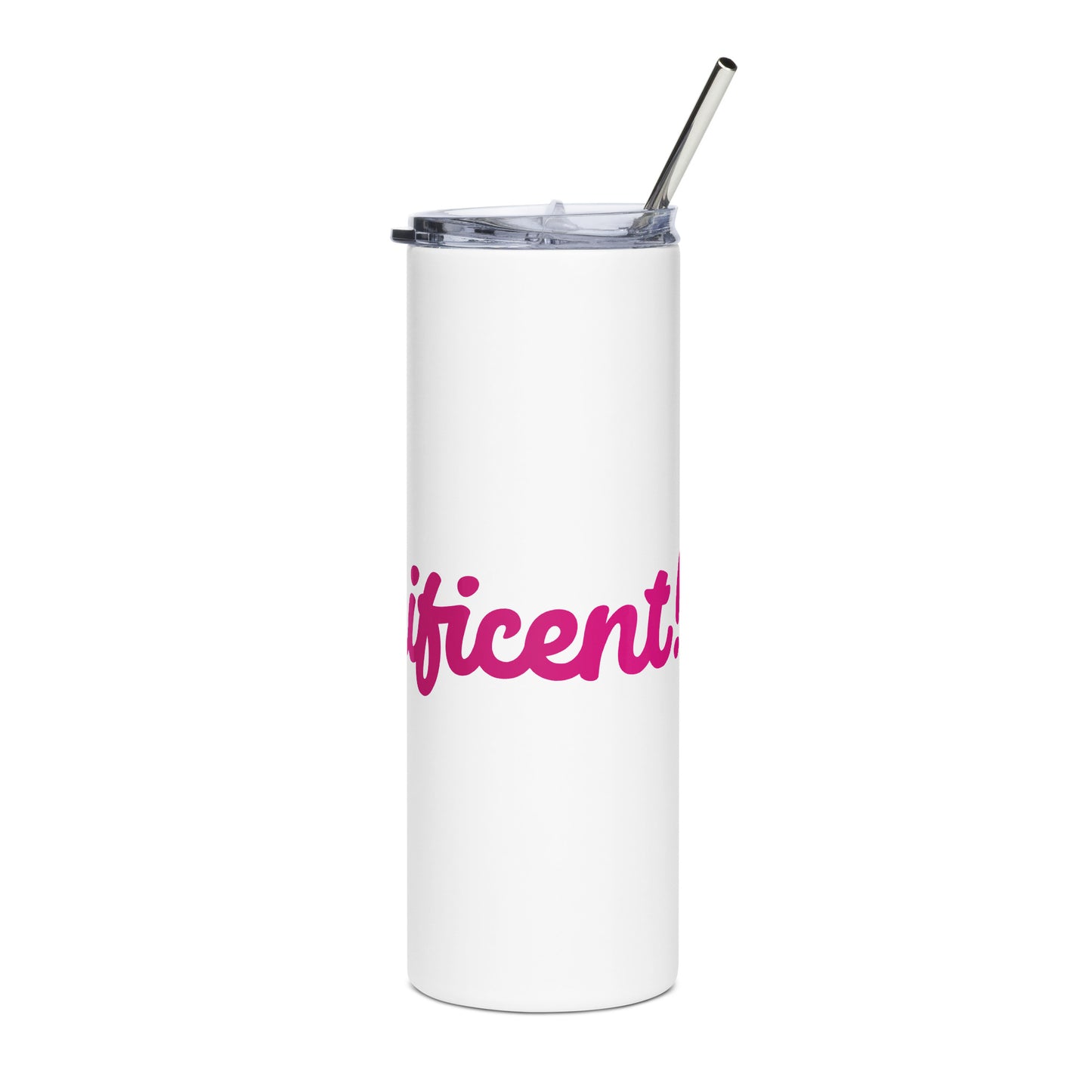 Mom-nificent White/Pink Stainless Steel Tumbler