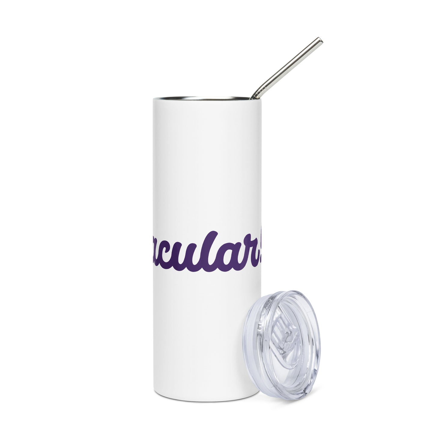 Mom-tacular White/Purple Stainless Steel Tumbler