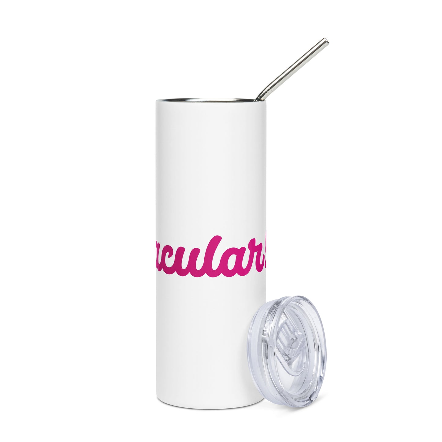Mom-tacular White/Pink Stainless Steel Tumbler