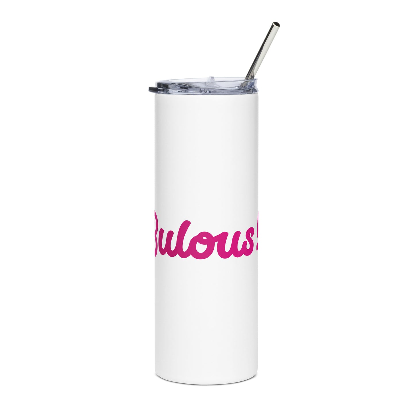 Mom-Bulous White/Pink Stainless Steel Tumbler