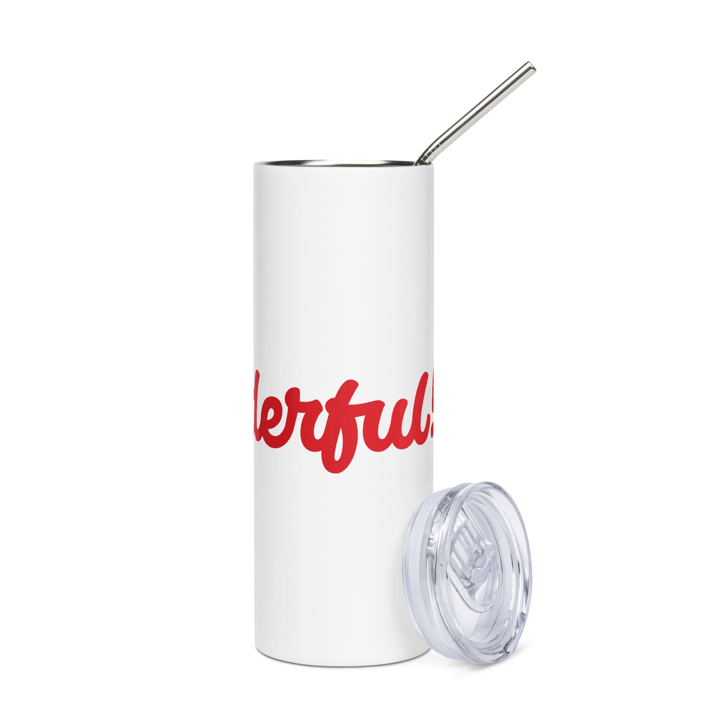 Mom-derful White/Red Stainless Steel Tumbler