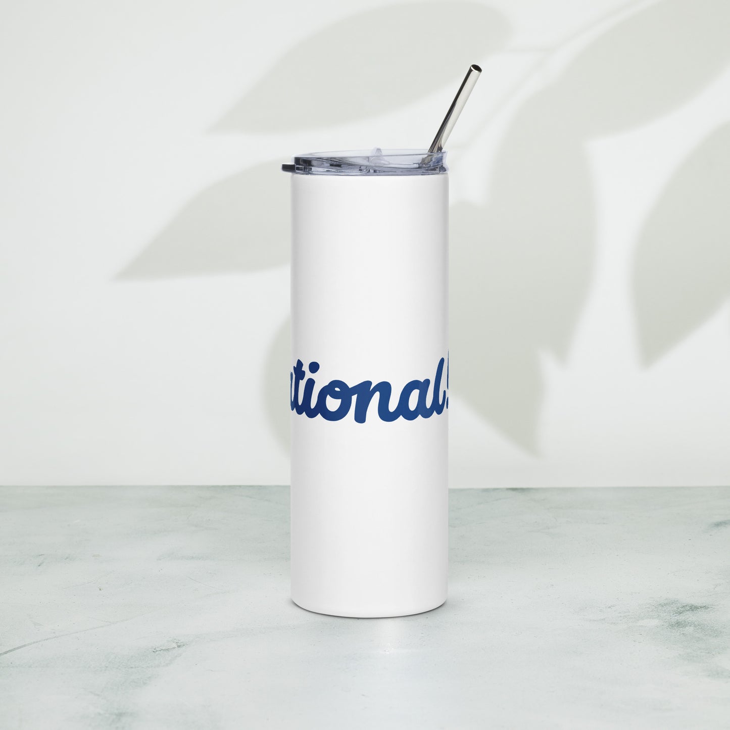 Mom-sational White/Blue Stainless Steel Tumbler