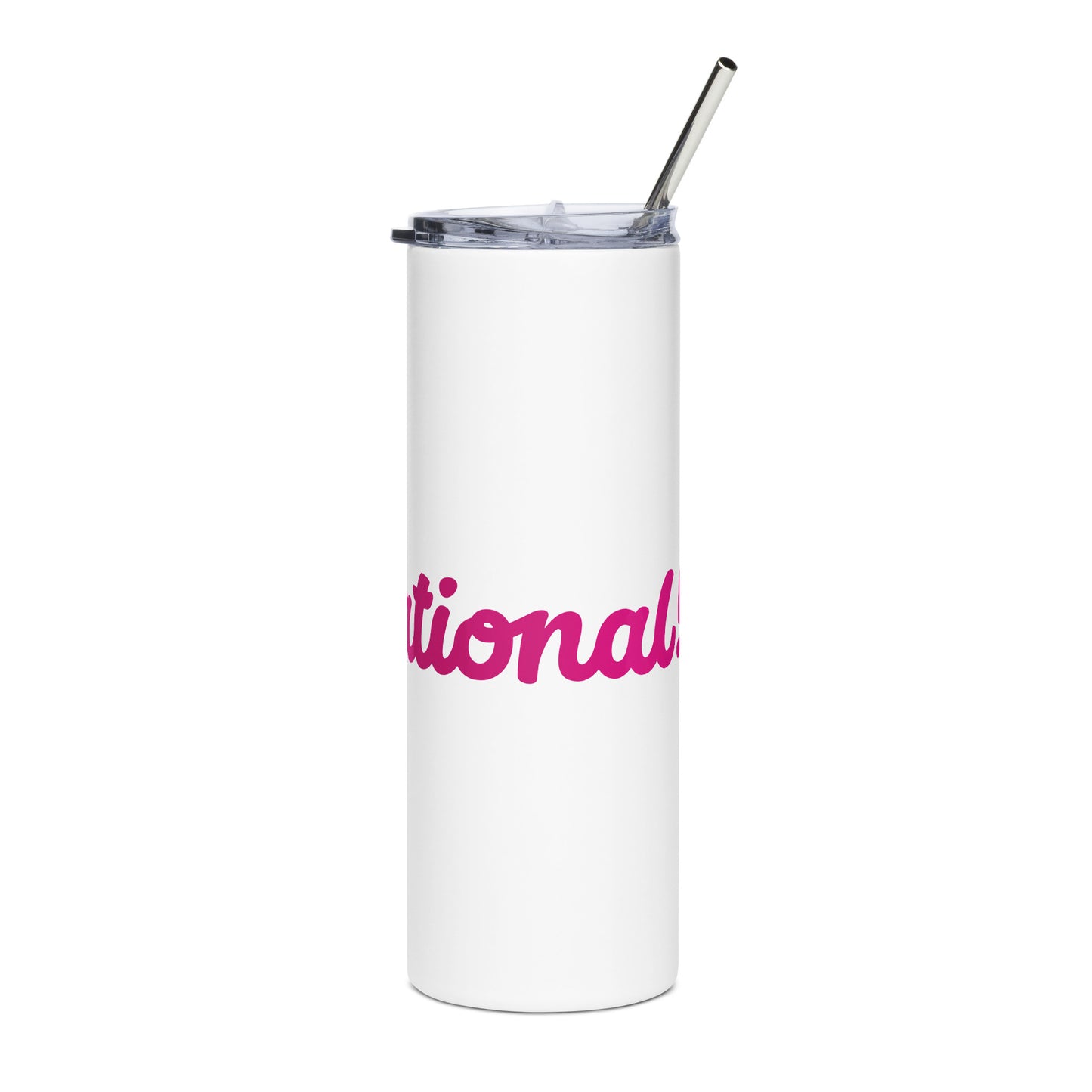 Mom-sational White/Pink Stainless Steel Tumbler