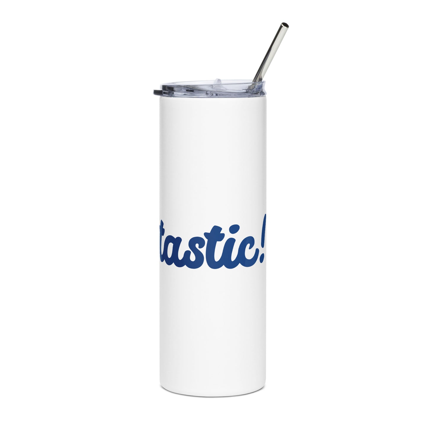 Mom-tastic White/Blue Stainless Steel Tumbler