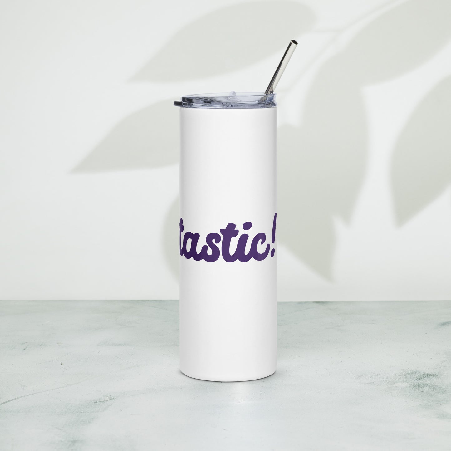 Mom-tastic White/Purple Stainless Steel Tumbler