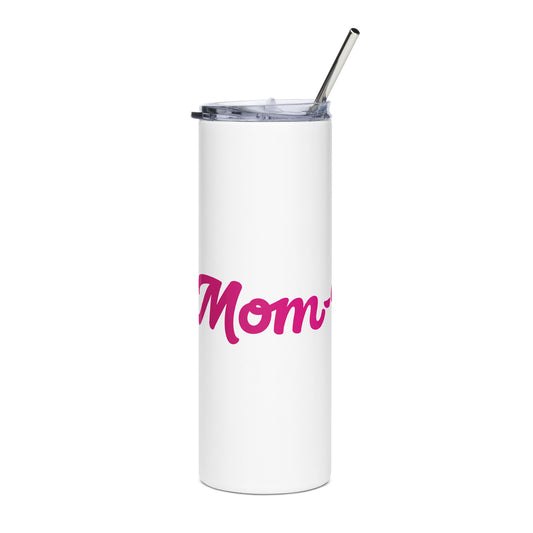 Mom-Velous White/Pink Stainless Steel Tumbler