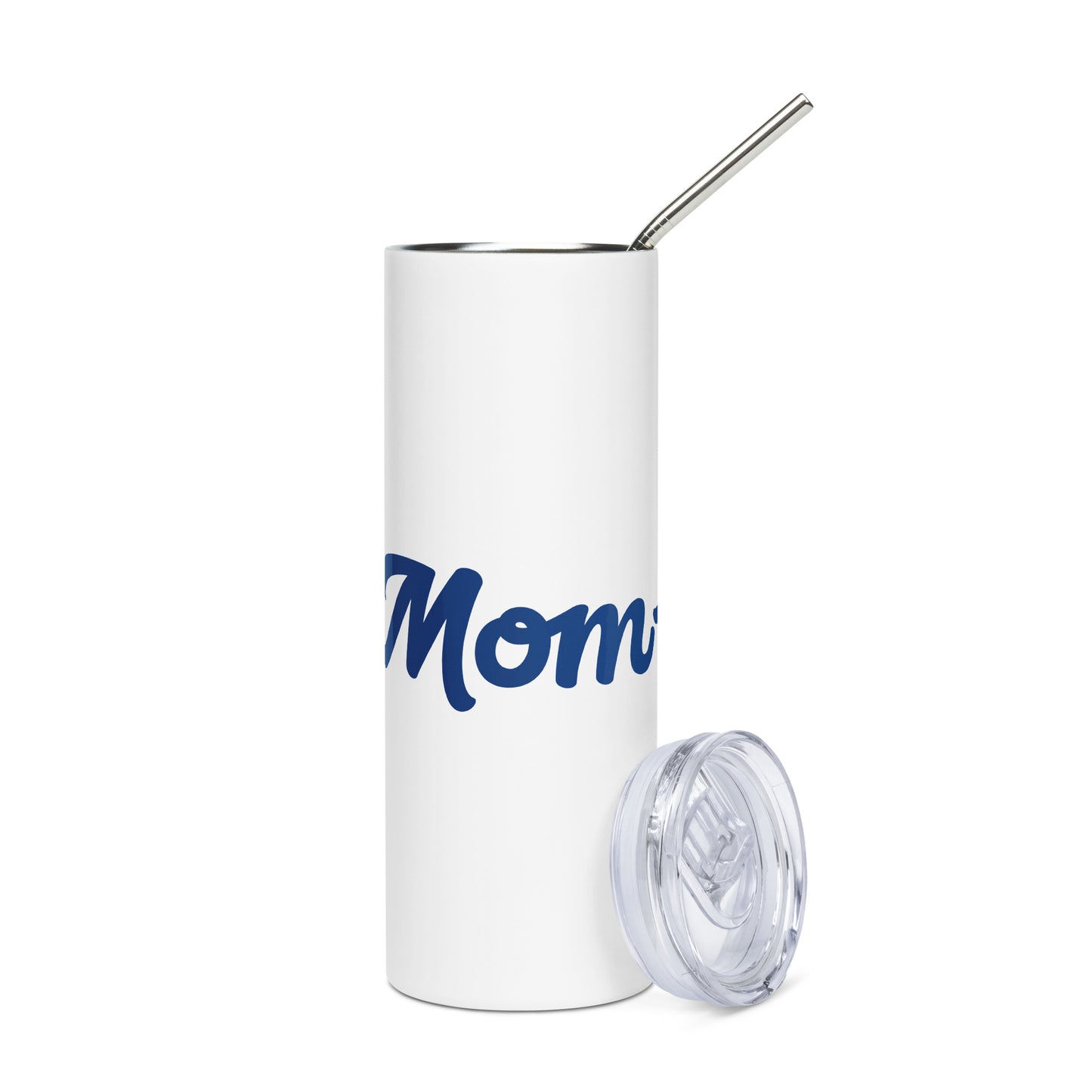 Mom-derful White/Blue Stainless Steel Tumbler