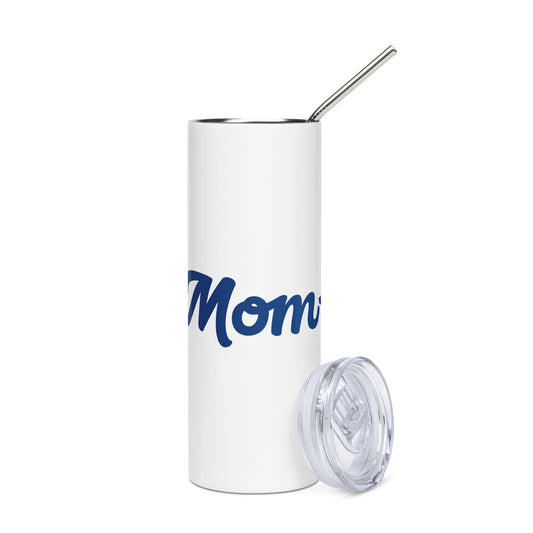 Mom-derful White/Blue Stainless Steel Tumbler