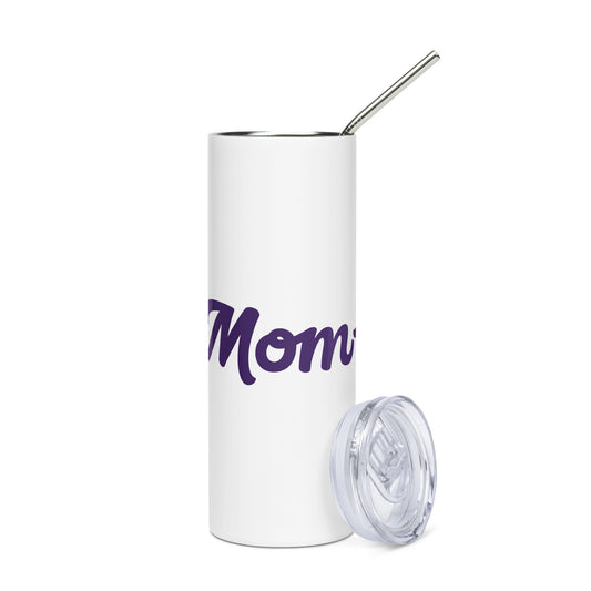 Mom-derful White/Purple Stainless Steel Tumbler