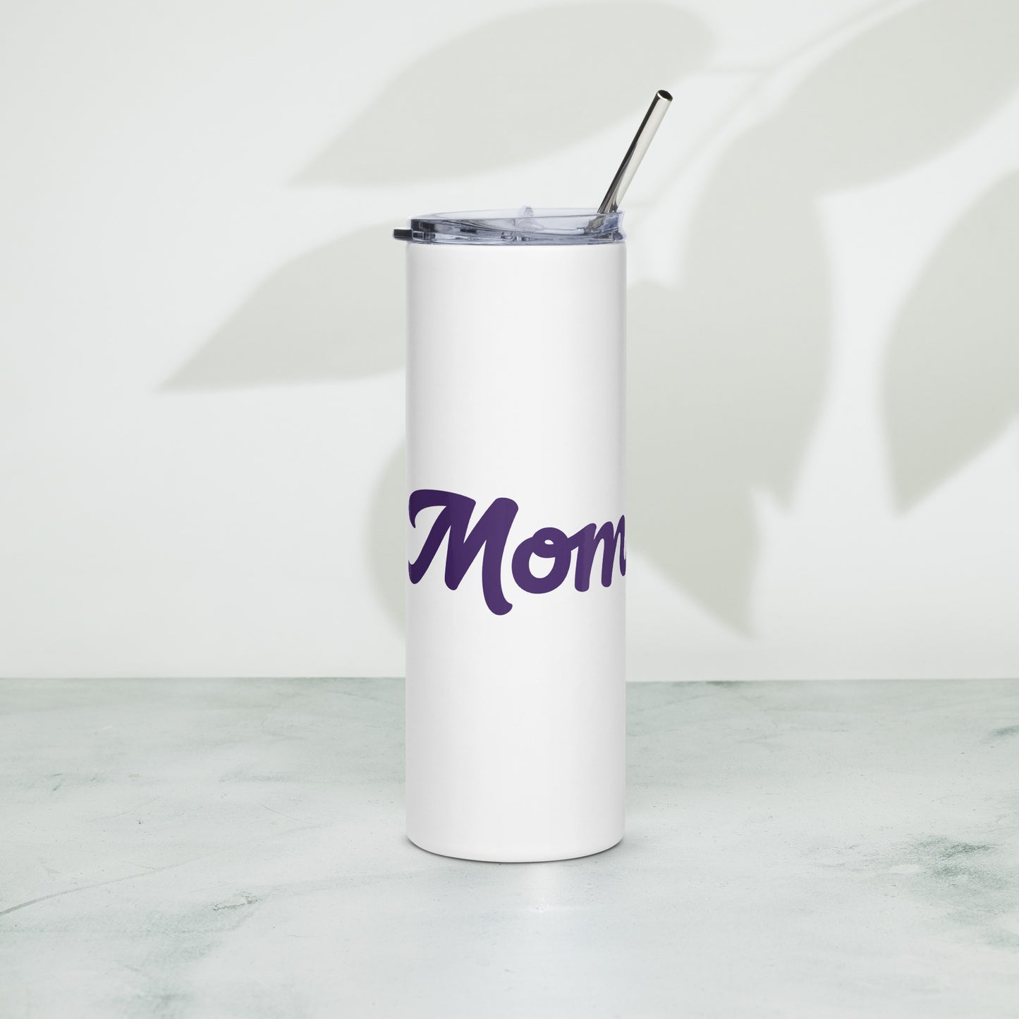 Mom-tastic White/Purple Stainless Steel Tumbler