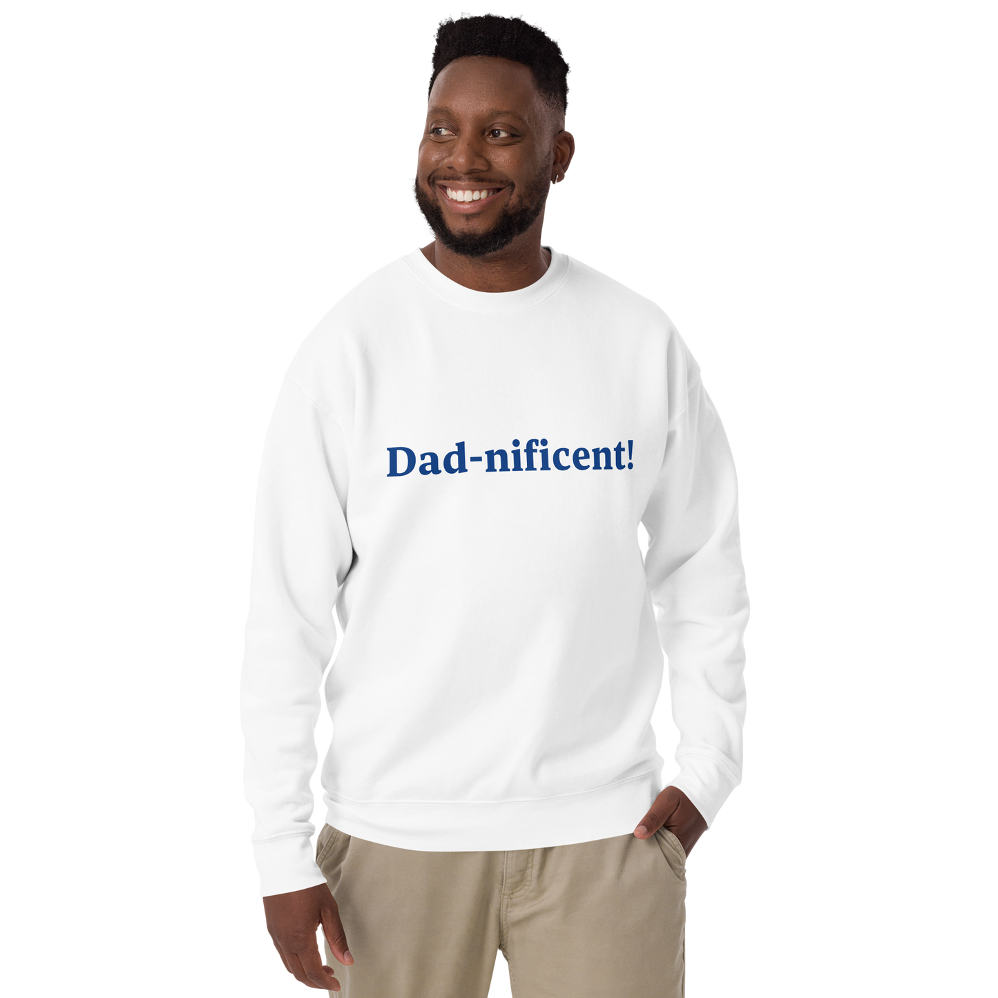 Dad-nificent White/Blue Premium Sweatshirt