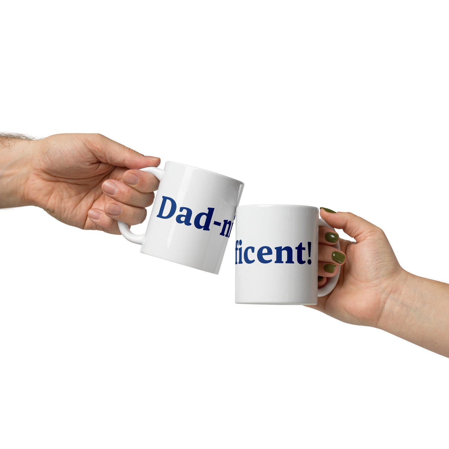 Dad-nificent White/Blue Glossy Mug