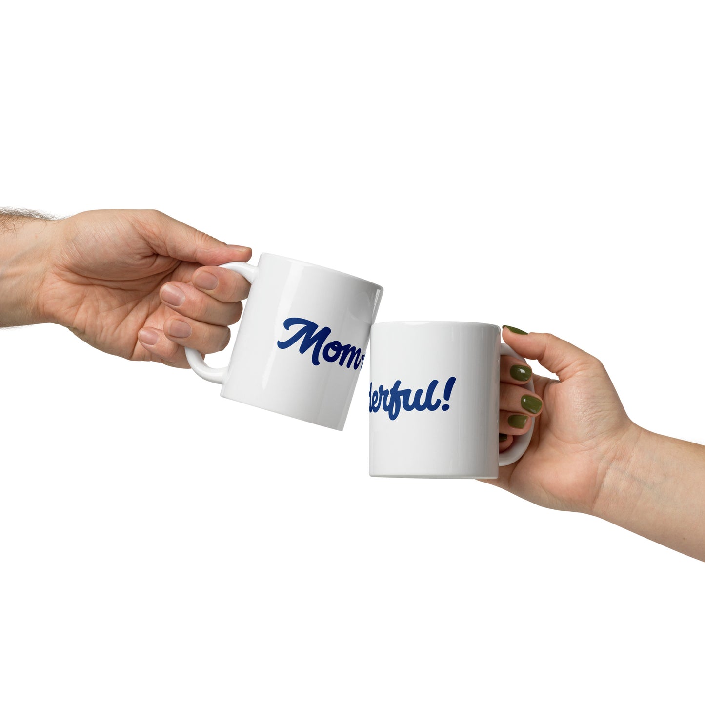 Mom-derful White/Blue Glossy Mug