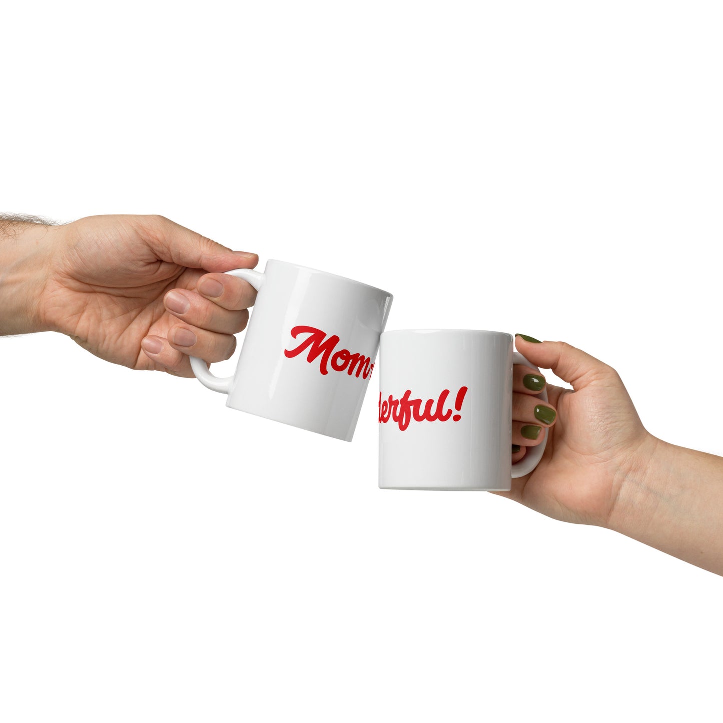 Mom-derful White/Red Glossy Mug