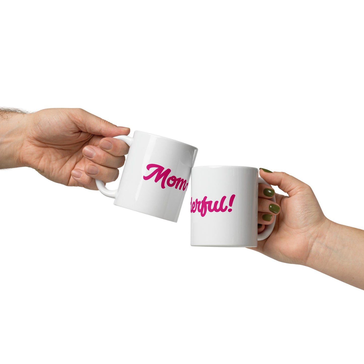 Mom-derful White/Pink Glossy Mug