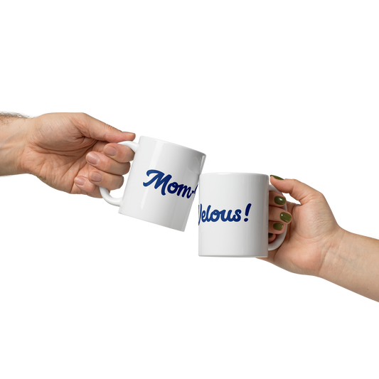 Mom-Velous White/Blue Glossy Mug
