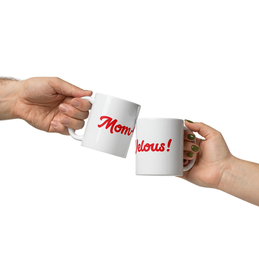 Mom-Velous White/Red Glossy Mug