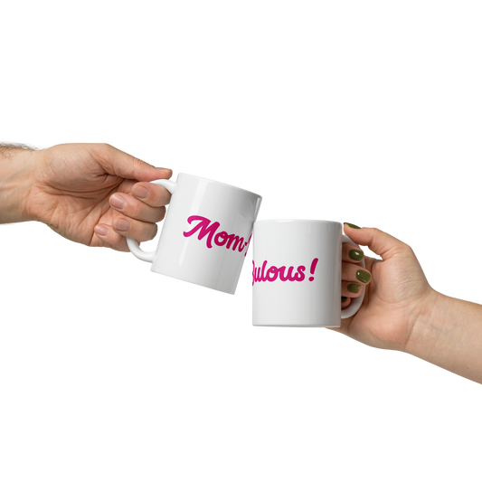 Mom-Bulous White/Pink Glossy Mug