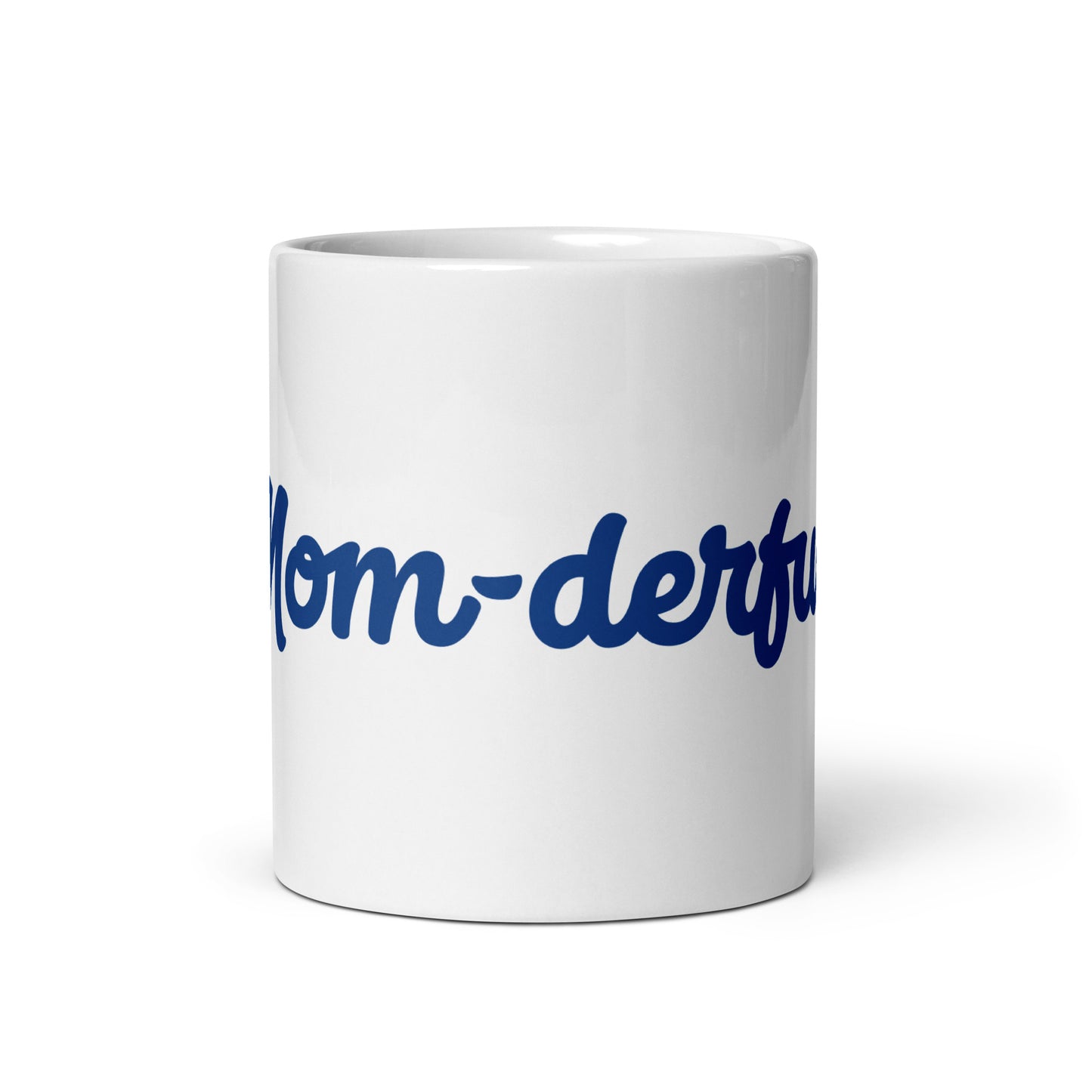 Mom-derful White/Blue Glossy Mug